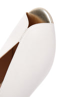 Women's White Back Strap Stoned Thick Heel Sandals | Derimod Women's White Back Strap Stoned Thick Heel Sandals | Derimod