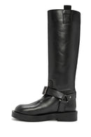Women's Black Buckle Detailed Leather Boots | Derimod Women's Black Buckle Detailed Leather Boots | Derimod