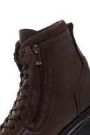 Men's Brown Leather Zippered Casual Boots | Derimod Men's Brown Leather Zippered Casual Boots | Derimod