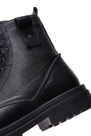 Men's Black Leather Zippered Boots | Derimod Men's Black Leather Zippered Boots | Derimod