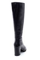 Women's Leather Zippered Heeled Boots | Derimod Women's Leather Zippered Heeled Boots | Derimod