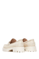 Women's Beige Leather Loafer | Derimod Women's Beige Leather Loafer | Derimod