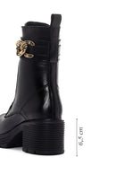 Women's Black Zipper Heeled Leather Boots | Derimod Women's Black Zipper Heeled Leather Boots | Derimod