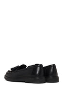 Kadın Siyah Kalın Tabanlı Püsküllü Deri Loafer | Derimod Kadın Siyah Kalın Tabanlı Püsküllü Deri Loafer | Derimod