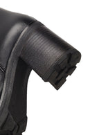 Women's Black Zippered Thick Heeled Leather Boot | Derimod Women's Black Zippered Thick Heeled Leather Boot | Derimod