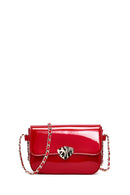 Women's Red Long Strap Patent Leather Crossbody Bag | Derimod Women's Red Long Strap Patent Leather Crossbody Bag | Derimod