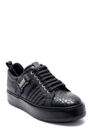 Men's Leather Crocodile Patterned Sneaker | Derimod Men's Leather Crocodile Patterned Sneaker | Derimod