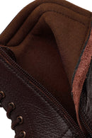 Male Brown Lace-up Zip Closure Leather Casual Boots | Derimod Male Brown Lace-up Zip Closure Leather Casual Boots | Derimod