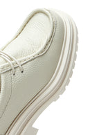 Women's Beige Leather Masculine Loafer | Derimod Women's Beige Leather Masculine Loafer | Derimod