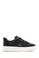 Erkek Siyah Bağcıklı Kalın Tabanlı Deri Sneaker | Derimod Erkek Siyah Bağcıklı Kalın Tabanlı Deri Sneaker | Derimod