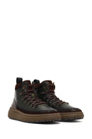 Men's Green Lace-Up Thick Sole Leather Sports Boots | Derimod Men's Green Lace-Up Thick Sole Leather Sports Boots | Derimod