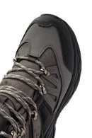 Derimod Dry Men's Grey Laced Waterproof Outdoor Leather Boots | Derimod Derimod Dry Men's Grey Laced Waterproof Outdoor Leather Boots | Derimod