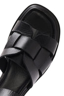 Women's Black Ankle Buckle Low Heeled Leather Sandals | Derimod Women's Black Ankle Buckle Low Heeled Leather Sandals | Derimod