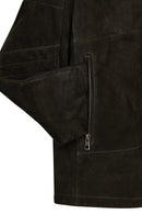 Lorenzo Male Gray Stand Collar Suede Leather Jacket | Derimod Lorenzo Male Gray Stand Collar Suede Leather Jacket | Derimod