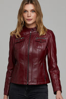 Celia Women's Leather Jacket | Derimod Celia Women's Leather Jacket | Derimod