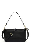 Woman Black Long-Strap Leather Shoulder Bag | Derimod Woman Black Long-Strap Leather Shoulder Bag | Derimod