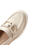 Women's Beige Leather Loafer | Derimod Women's Beige Leather Loafer | Derimod
