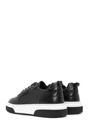 Erkek Siyah Bağcıklı Kalın Tabanlı Deri Sneaker | Derimod Erkek Siyah Bağcıklı Kalın Tabanlı Deri Sneaker | Derimod