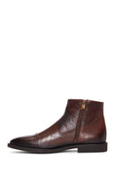 Men's Brown Leather Classic Zipper Boots | Derimod Men's Brown Leather Classic Zipper Boots | Derimod