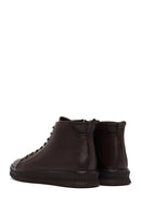 Male Brown Lace-Up Zip Closure Leather Sport Boots | Derimod Male Brown Lace-Up Zip Closure Leather Sport Boots | Derimod