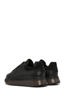 Men's Black Lace-up Thick-Sole Leather Sneaker | Derimod Men's Black Lace-up Thick-Sole Leather Sneaker | Derimod