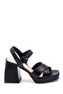 Women's Casual Platform Heeled Leather Sandals | Derimod Women's Casual Platform Heeled Leather Sandals | Derimod