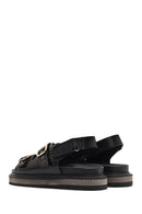 Women's Black Buckled Thick Soled Sandals | Derimod Women's Black Buckled Thick Soled Sandals | Derimod