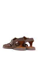 Woman Mink Ankle Buckle Suede Sandal | Derimod Woman Mink Ankle Buckle Suede Sandal | Derimod