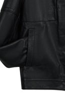 Bastoni Male Black Shirt Collar Leather Jacket | Derimod Bastoni Male Black Shirt Collar Leather Jacket | Derimod