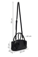 Woman Black Long Strap Snake Print Shoulder Bag | Derimod Woman Black Long Strap Snake Print Shoulder Bag | Derimod
