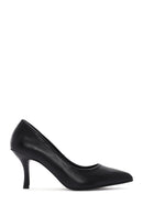 Women's Black Thin Heeled Leather Stiletto | Derimod Women's Black Thin Heeled Leather Stiletto | Derimod