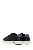 Erkek Siyah Bağcıklı Deri Sneaker | Derimod Erkek Siyah Bağcıklı Deri Sneaker | Derimod