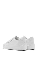 Men's White Lace-up Leather Sneaker | Derimod Men's White Lace-up Leather Sneaker | Derimod