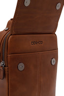 Male Brown Long Strap Leather Handbag | Derimod Male Brown Long Strap Leather Handbag | Derimod