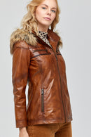Teresa Women's Leather Jacket | Derimod Teresa Women's Leather Jacket | Derimod