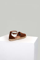 Suede Women's Espadrille with Ankle Strap | Derimod Suede Women's Espadrille with Ankle Strap | Derimod