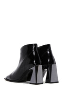 Women's Black Patent Leather Heeled Boots | Derimod Women's Black Patent Leather Heeled Boots | Derimod