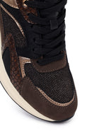 Woman Brown Lace-Up Wedge Sneaker | Derimod Woman Brown Lace-Up Wedge Sneaker | Derimod