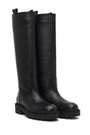 Women's Black Thick-Soled Leather Boot | Derimod Women's Black Thick-Soled Leather Boot | Derimod