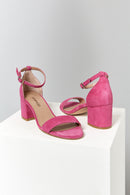 Suede Ankle Strap Women's Leather Heeled Sandals | Derimod Suede Ankle Strap Women's Leather Heeled Sandals | Derimod