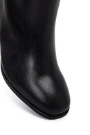 Women's Black Thick Heel Leather Boots | Derimod Women's Black Thick Heel Leather Boots | Derimod
