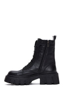 Women's Black Zippered Leather Boots | Derimod Women's Black Zippered Leather Boots | Derimod