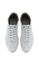 Men's White Lace-up Leather Sneaker | Derimod Men's White Lace-up Leather Sneaker | Derimod