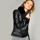 Maya Women's Leather Jacket | Derimod Maya Women's Leather Jacket | Derimod