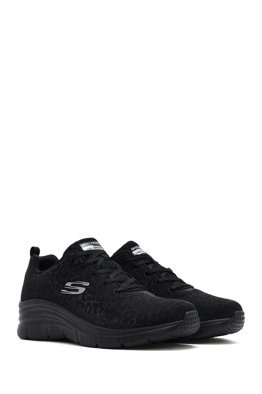 Skechers Kadın Siyah Fashion Fit Bağcıklı Kalın Tabanlı Kumaş Sneaker