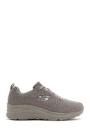Skechers Women's Beige Fashion Fit Lace-Up Fabric Sneakers | Derimod Skechers Women's Beige Fashion Fit Lace-Up Fabric Sneakers | Derimod