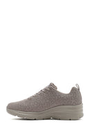 Skechers Women's Beige Fashion Fit Lace-Up Fabric Sneakers | Derimod Skechers Women's Beige Fashion Fit Lace-Up Fabric Sneakers | Derimod
