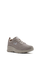 Skechers Women's Beige Fashion Fit Lace-Up Fabric Sneakers | Derimod Skechers Women's Beige Fashion Fit Lace-Up Fabric Sneakers | Derimod