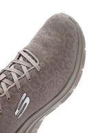 Skechers Women's Beige Fashion Fit Lace-Up Fabric Sneakers | Derimod Skechers Women's Beige Fashion Fit Lace-Up Fabric Sneakers | Derimod