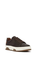 Men's Brown Lace-up Thick-Sole Leather Sneaker | Derimod Men's Brown Lace-up Thick-Sole Leather Sneaker | Derimod